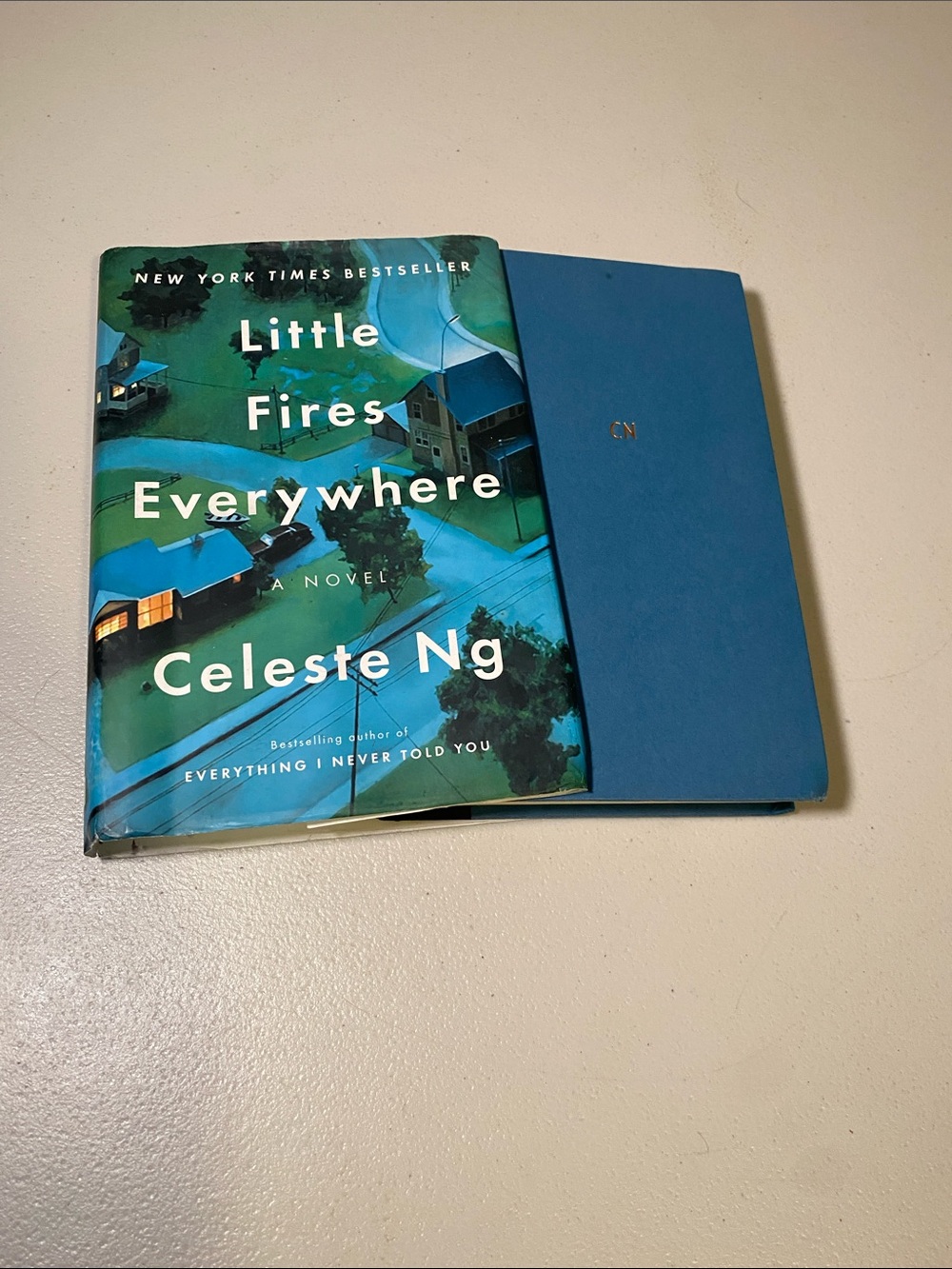 Celeste Ng Little Fires Everywhere Hardcover in Teal & Blue